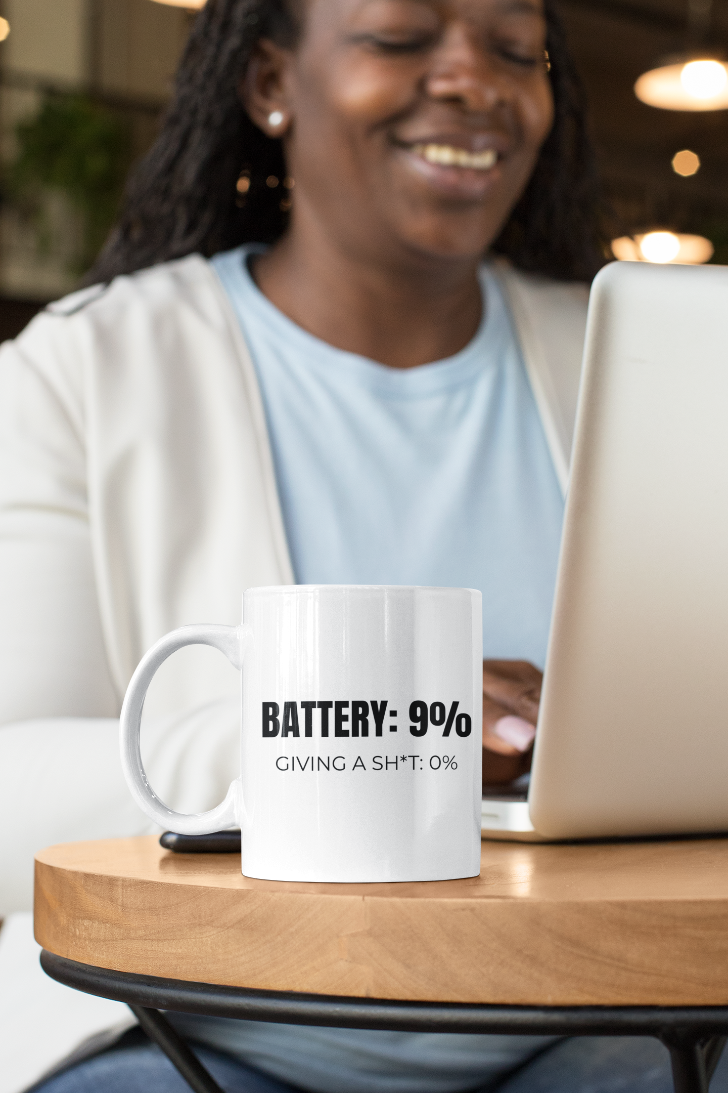 Battery 9% No Charger Mug – Funny Work Mug