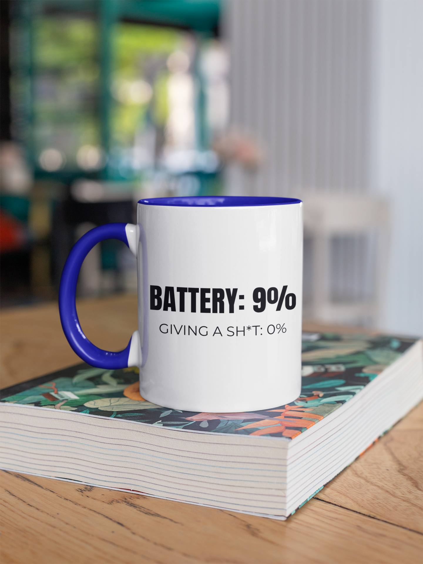 Battery 9% No Charger Mug – Funny Work Mug